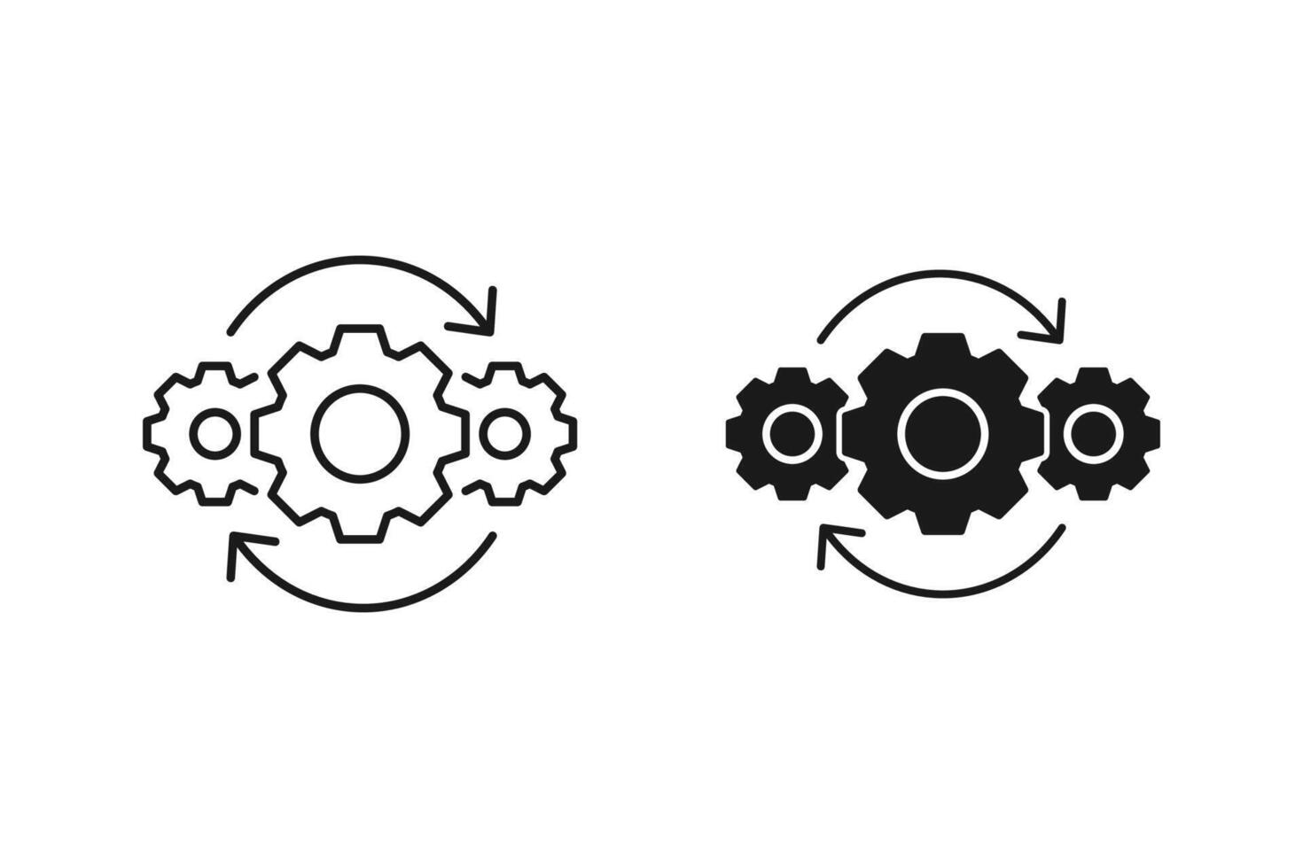 Operations line and solid icon isolated on white background. illustration. vector