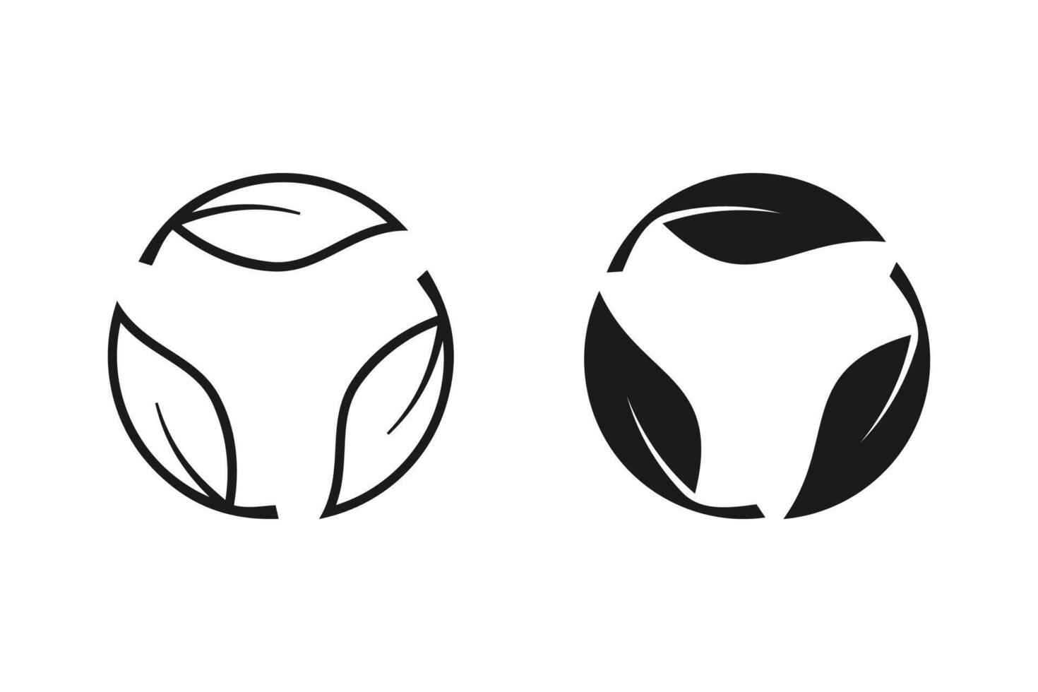 recycling icon set. ecology green, leaf circle icon on white background vector
