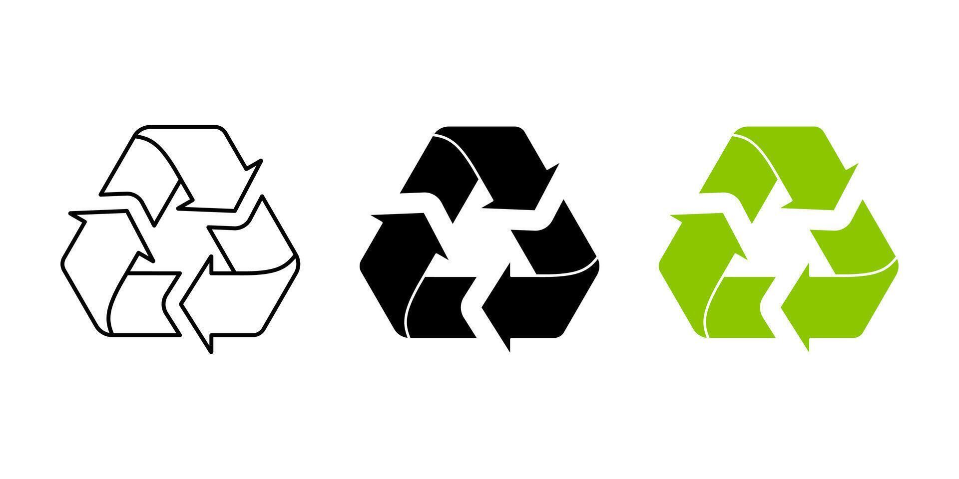 Set of recycling icons. recycle logo symbol. illustration vector