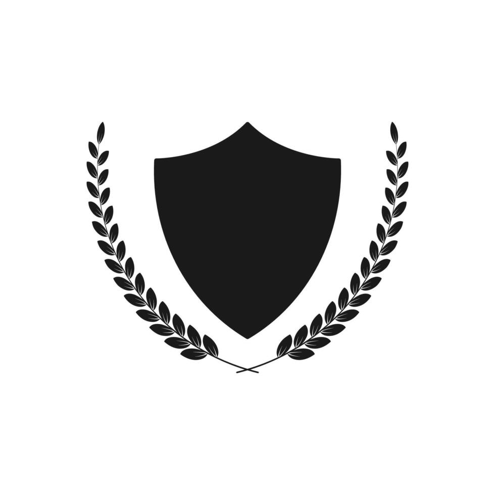 Shield and laurel wreath vector