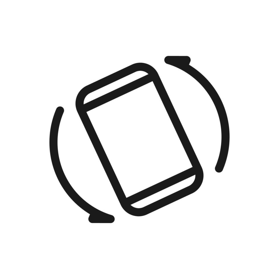 Rotate Mobile phone icon in flat style. Device rotation symbol. Turn your device. illustration sign for web site or mobile app vector