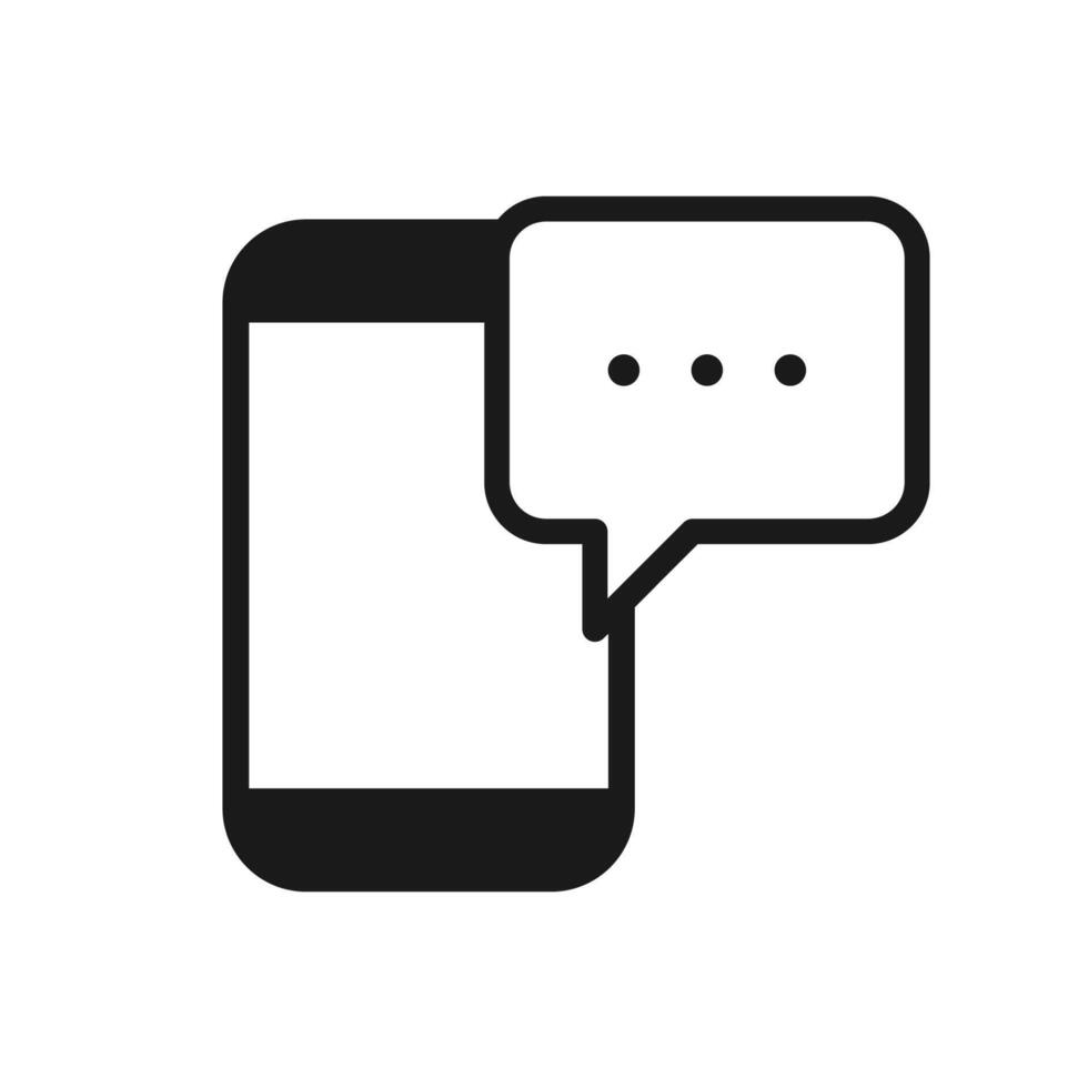 Mobile chat icon vector