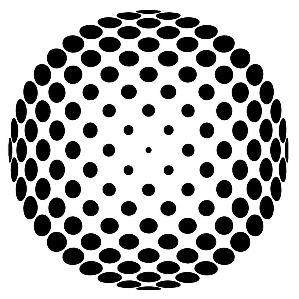 Monochrome Round Halftone Pattern Isolated On A White Background. vector