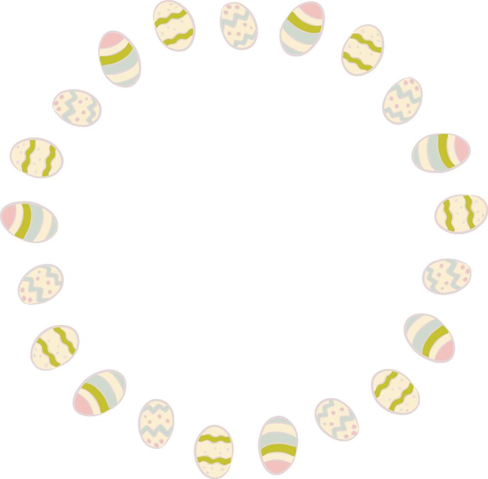 Egg circle frame isolated on white vector