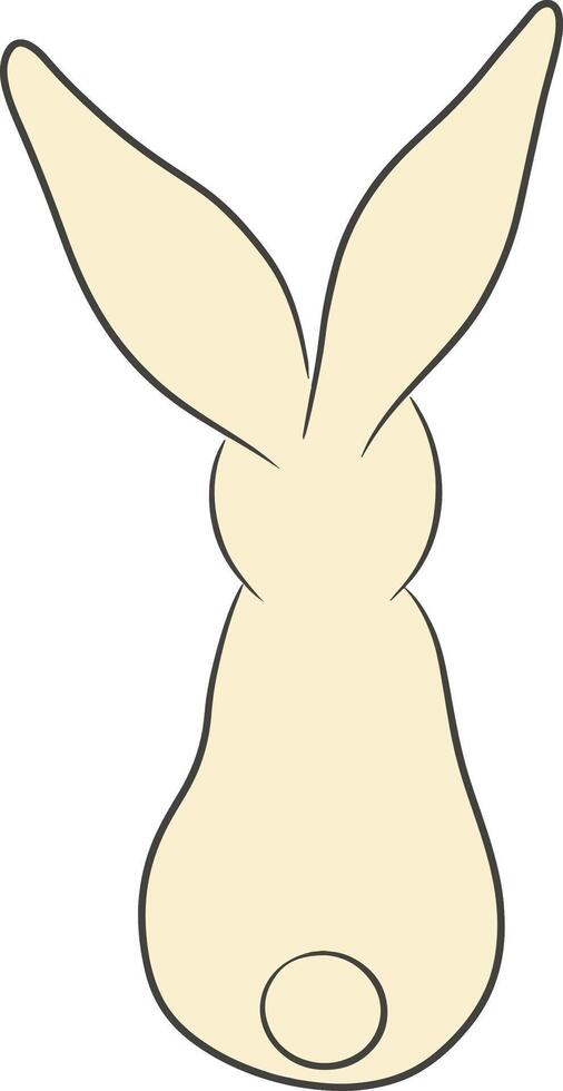 Rabbit easter isolated on white back side vector