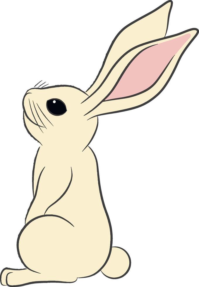 Rabbit easter isolated on white ears up vector