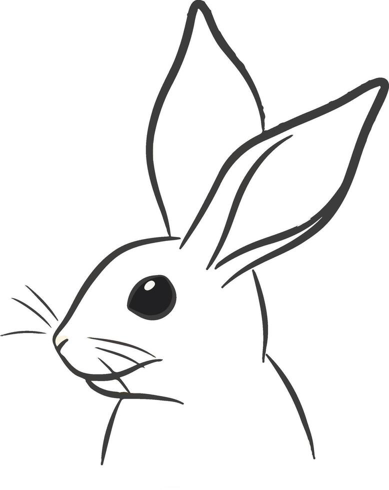 Rabbit easter head outline isolated on white vector