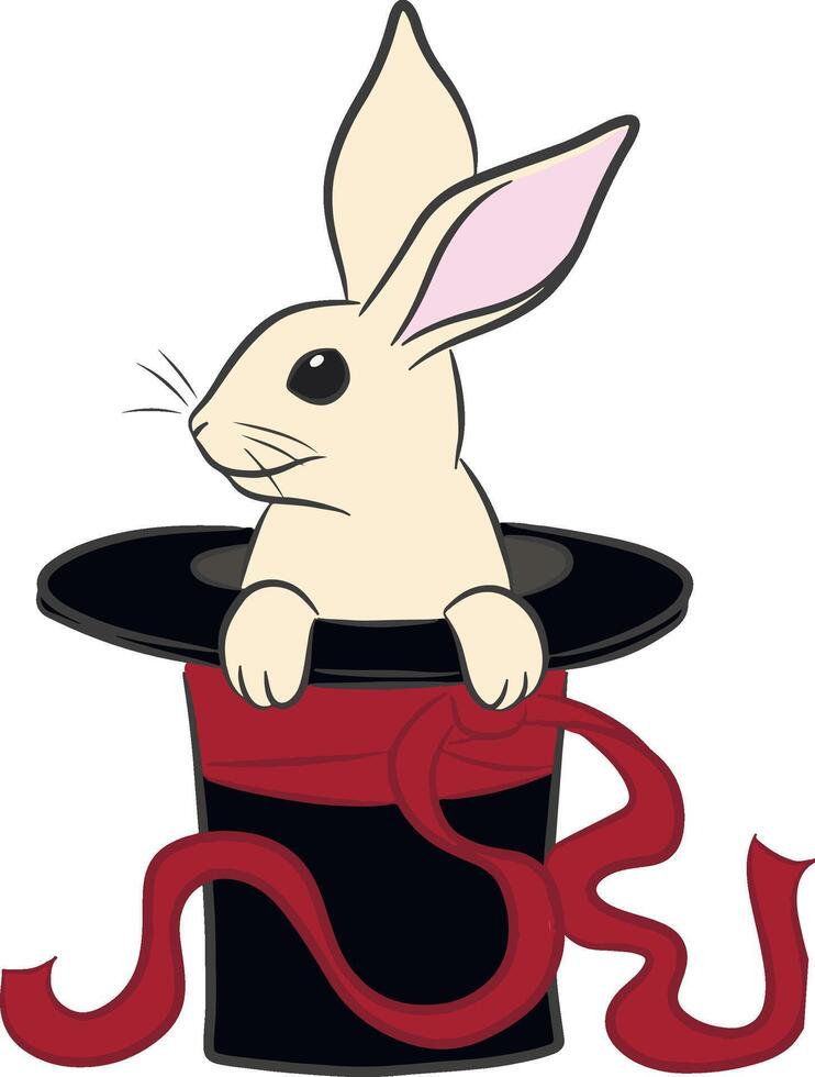Rabbit easter in hat isolated on white vector