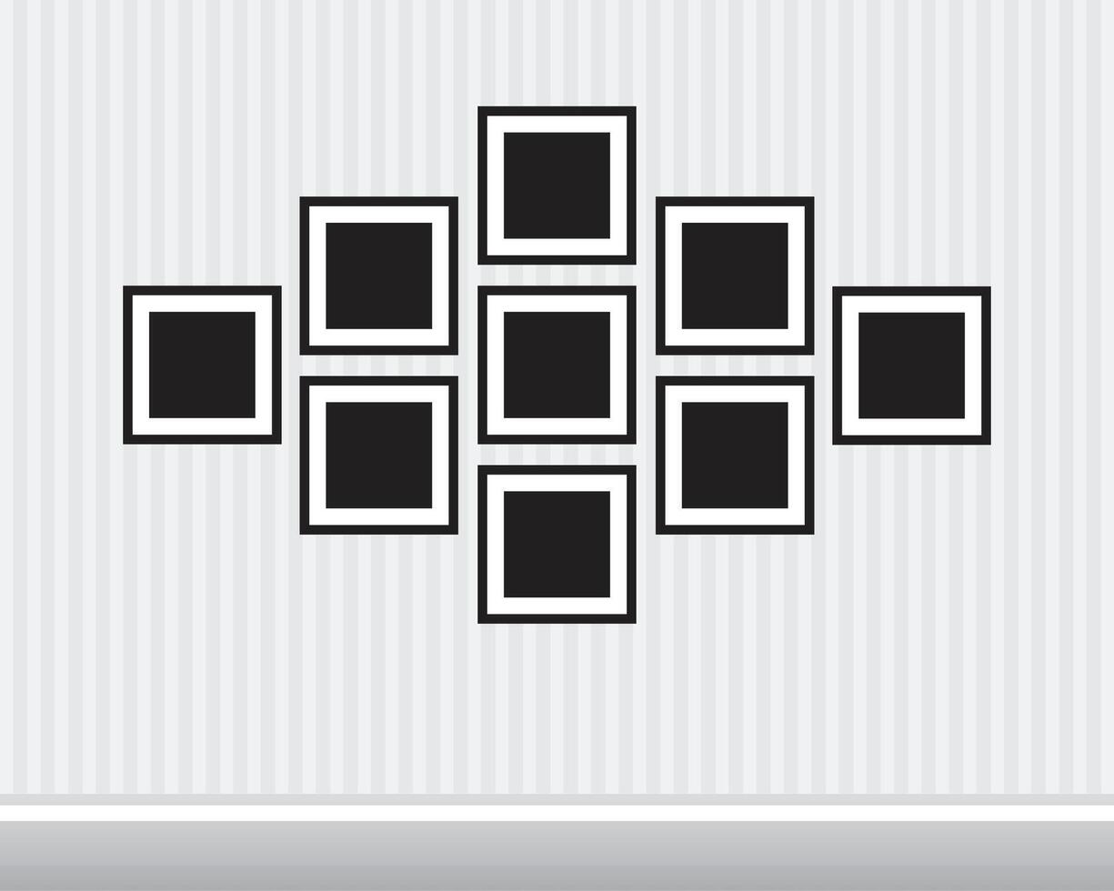 Photo frame collage modern concept of wall vector