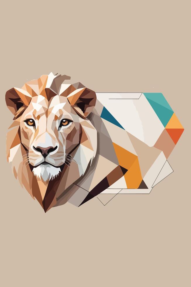 illustration design graphic of animal in geometric style vector
