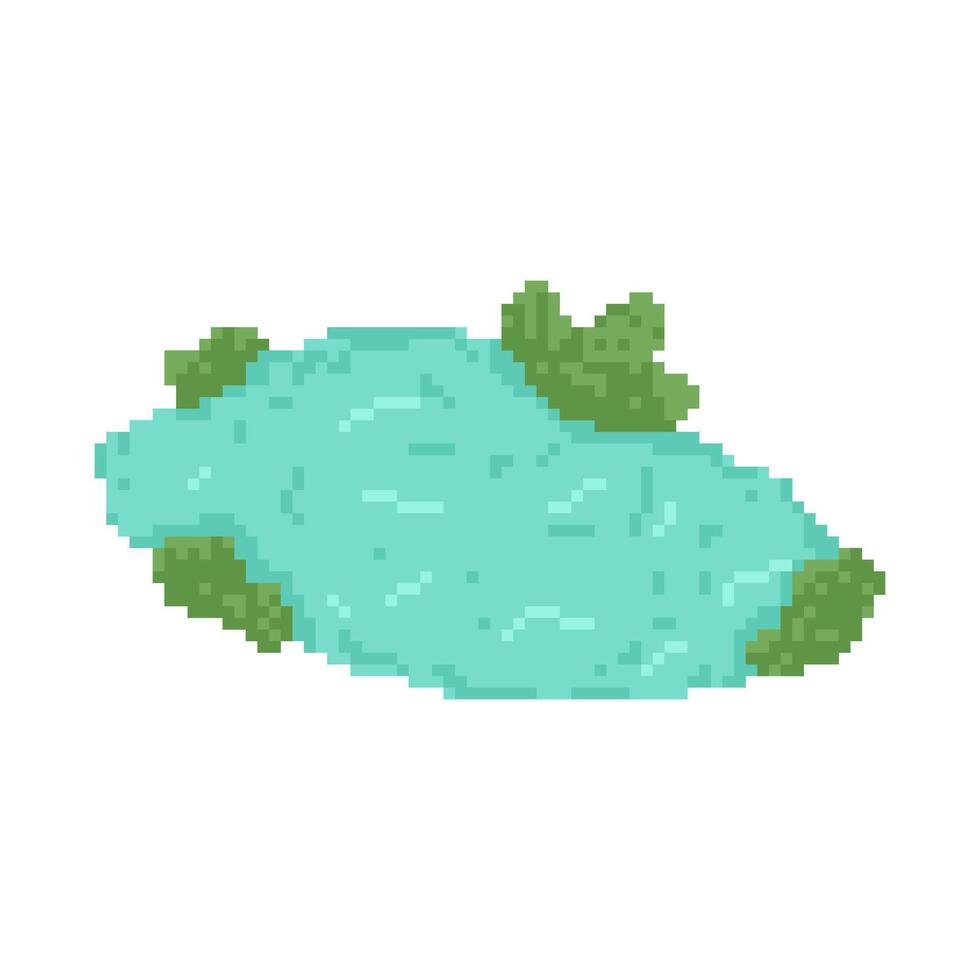 A deep, quiet lake with dark blue waters vector
