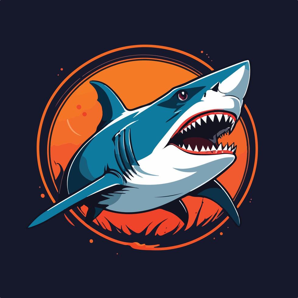 illustration design graphic of shark logo vector