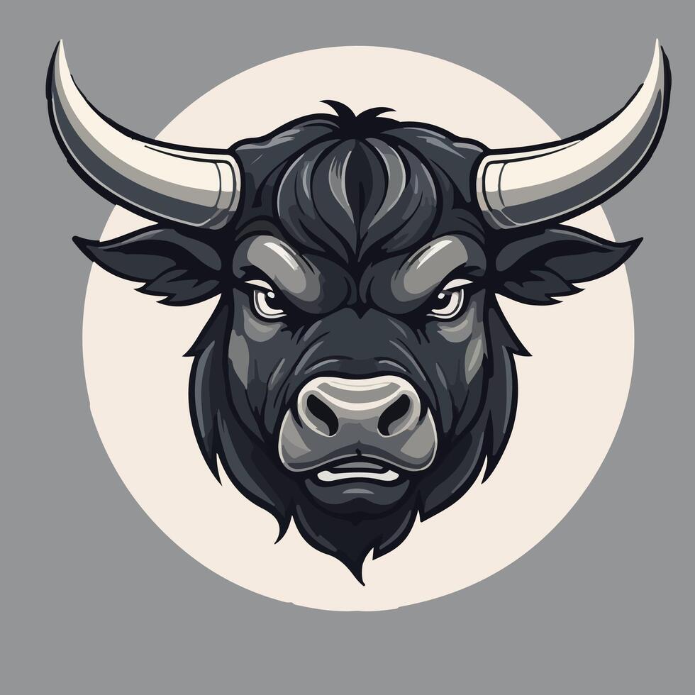 illustration design graphic of head bull for logo vector