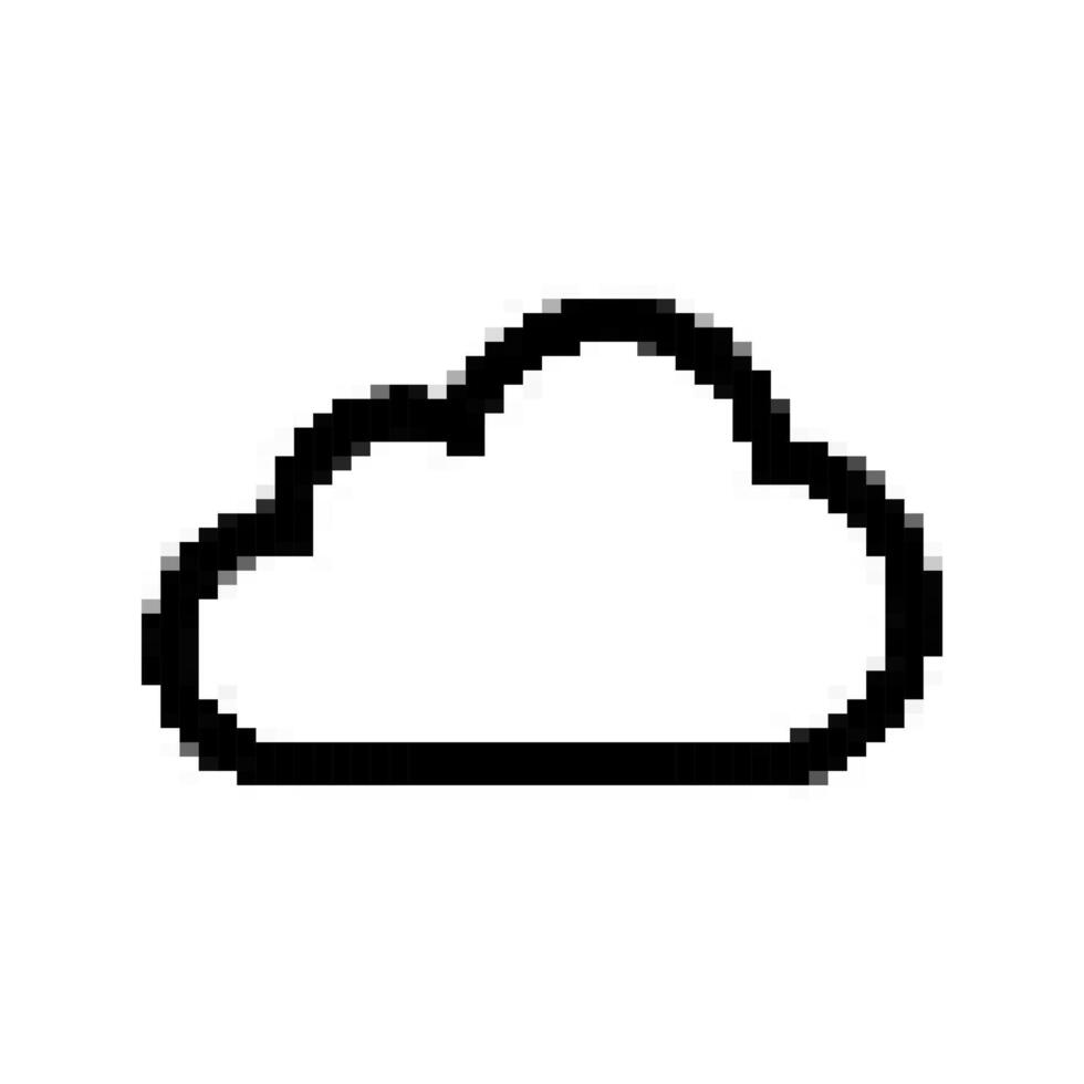 pixel art cloud drive storage icon vector