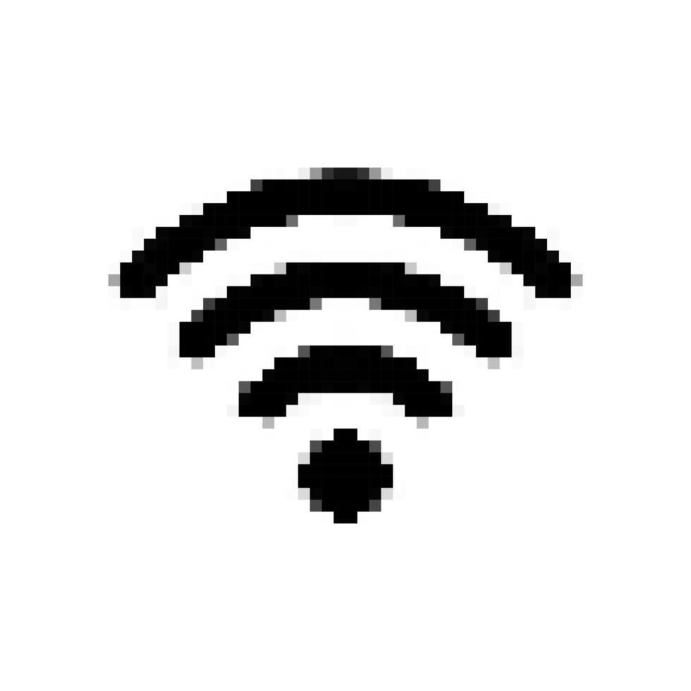 pixel art wifi wireless internet signal icon vector
