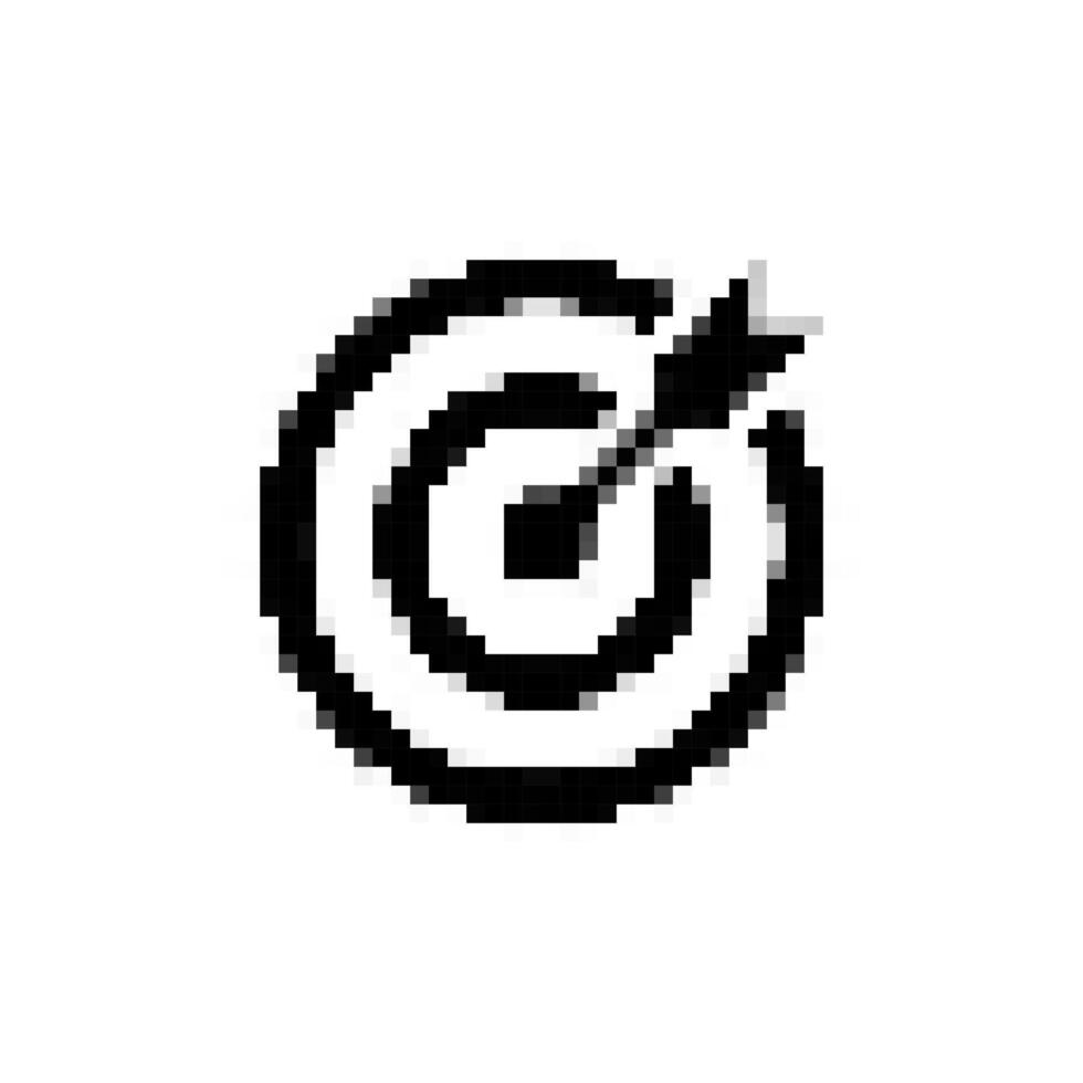 pixel art target dartboard icon vector
