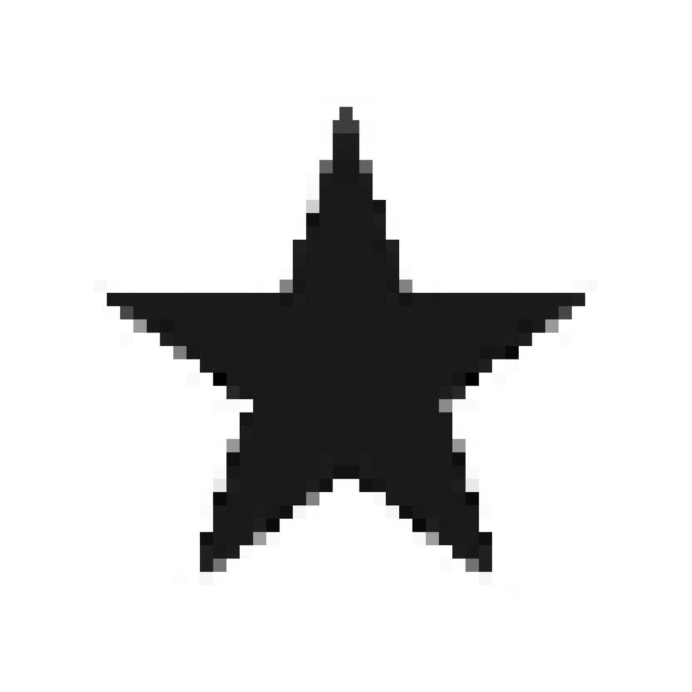 Pixel art star icon logo on white background vector