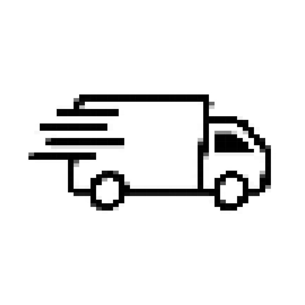 fast delivery icon pixel art flat vector