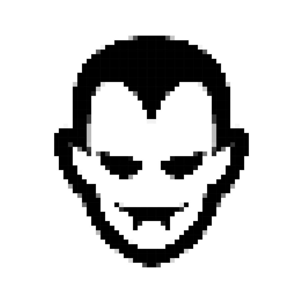 pixel art vampire icon on white background vector