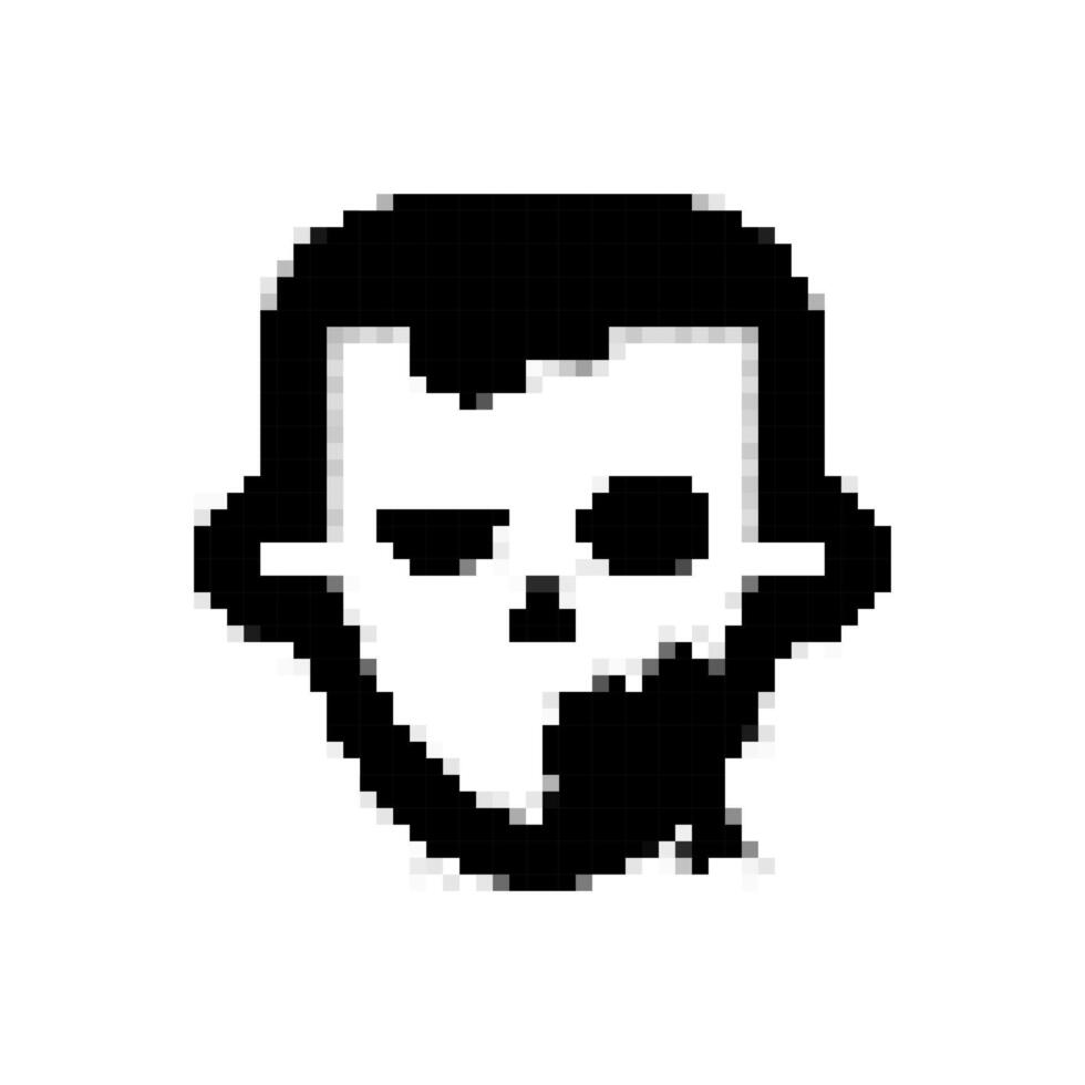 pixel art zombie head icon on white background vector