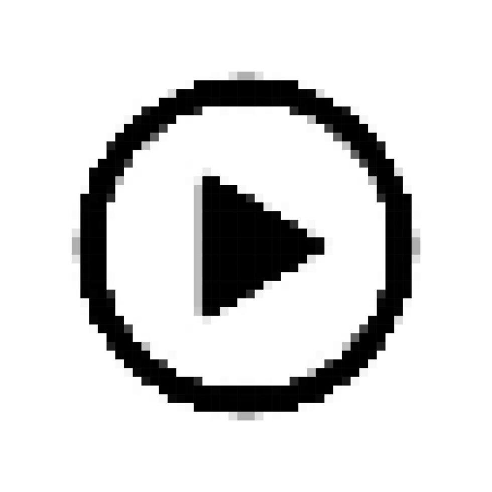 pixel art play media icon vector