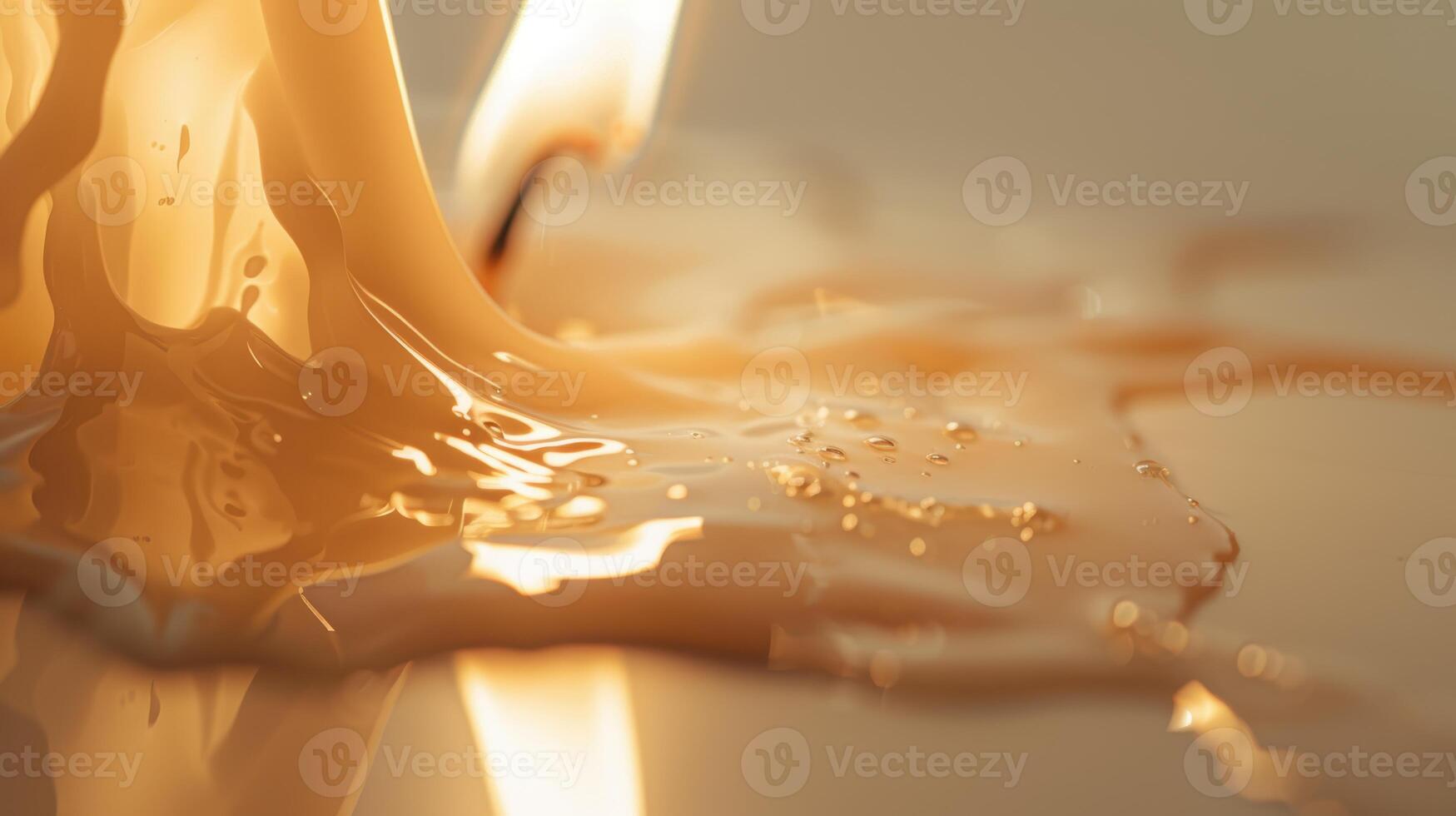 Watch as the warm, golden candle wax smoothly flows down. photo