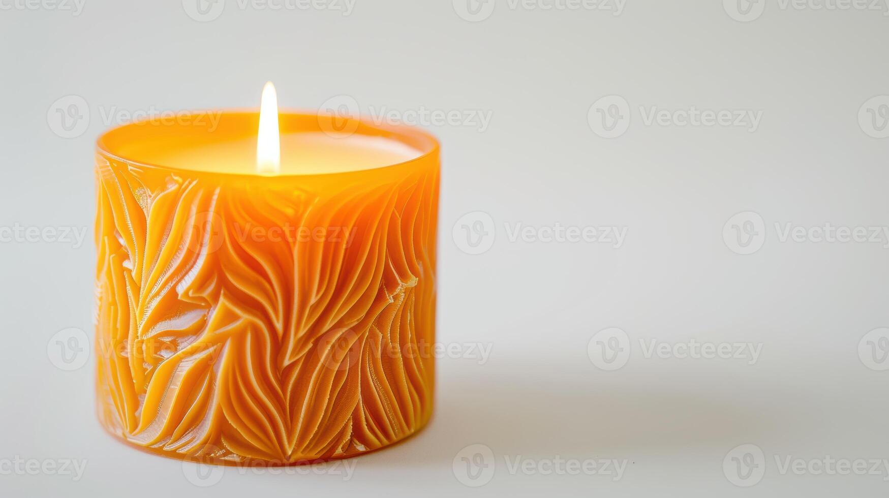 orange candle creates a cozy, relaxing atmosphere with its gentle light and soothing fragrance. photo