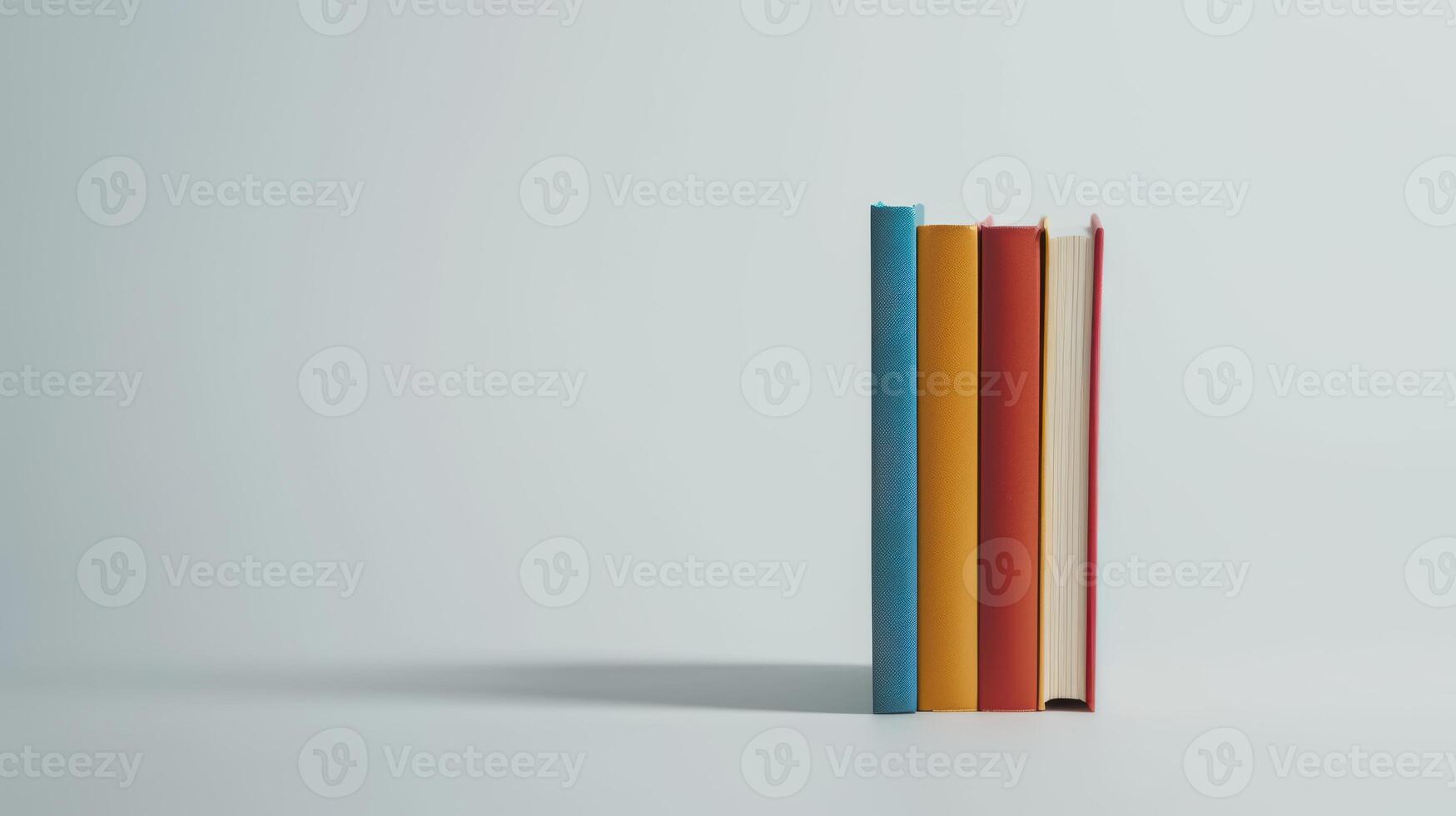 Colorful stack of books on a white background, symbolizing the beauty of learning and knowledge photo