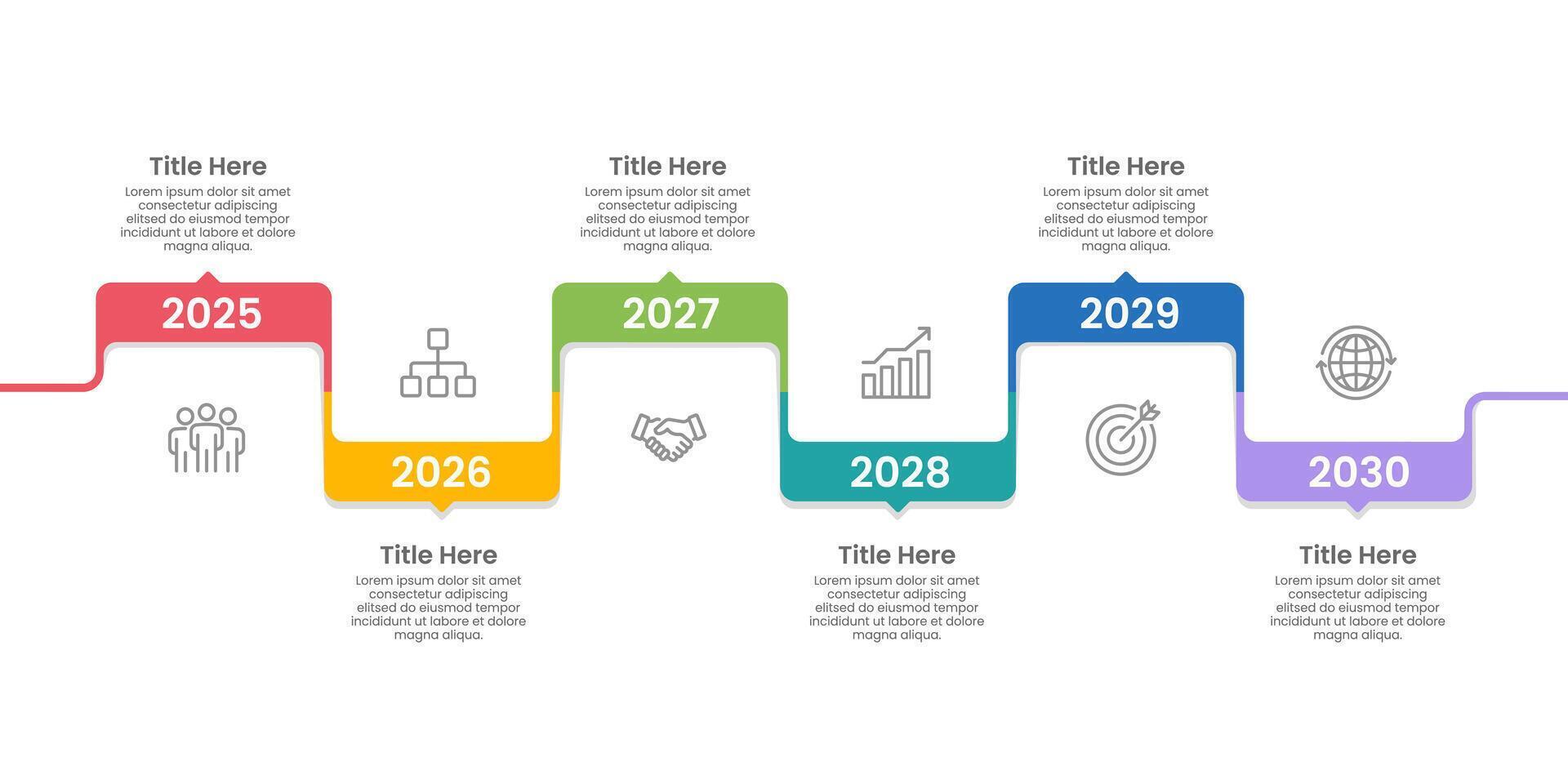 6th Anniversary Celebration. Infographic Colorful Design, Business Presentation, Milestone, Congratulations and Road map. vector