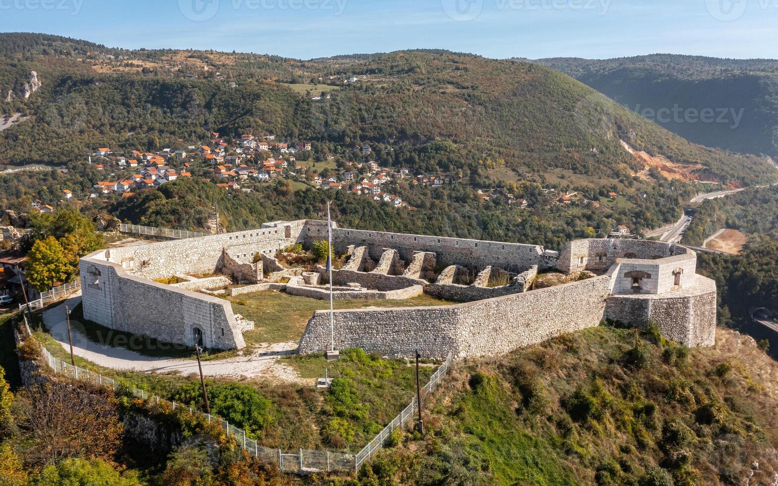 Aerial view of White Fortress in Sarajevo photo