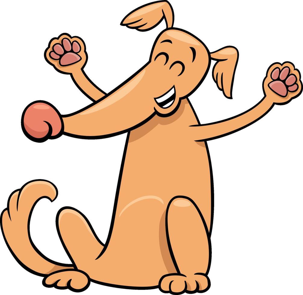 happy cartoon dog comic animal character vector
