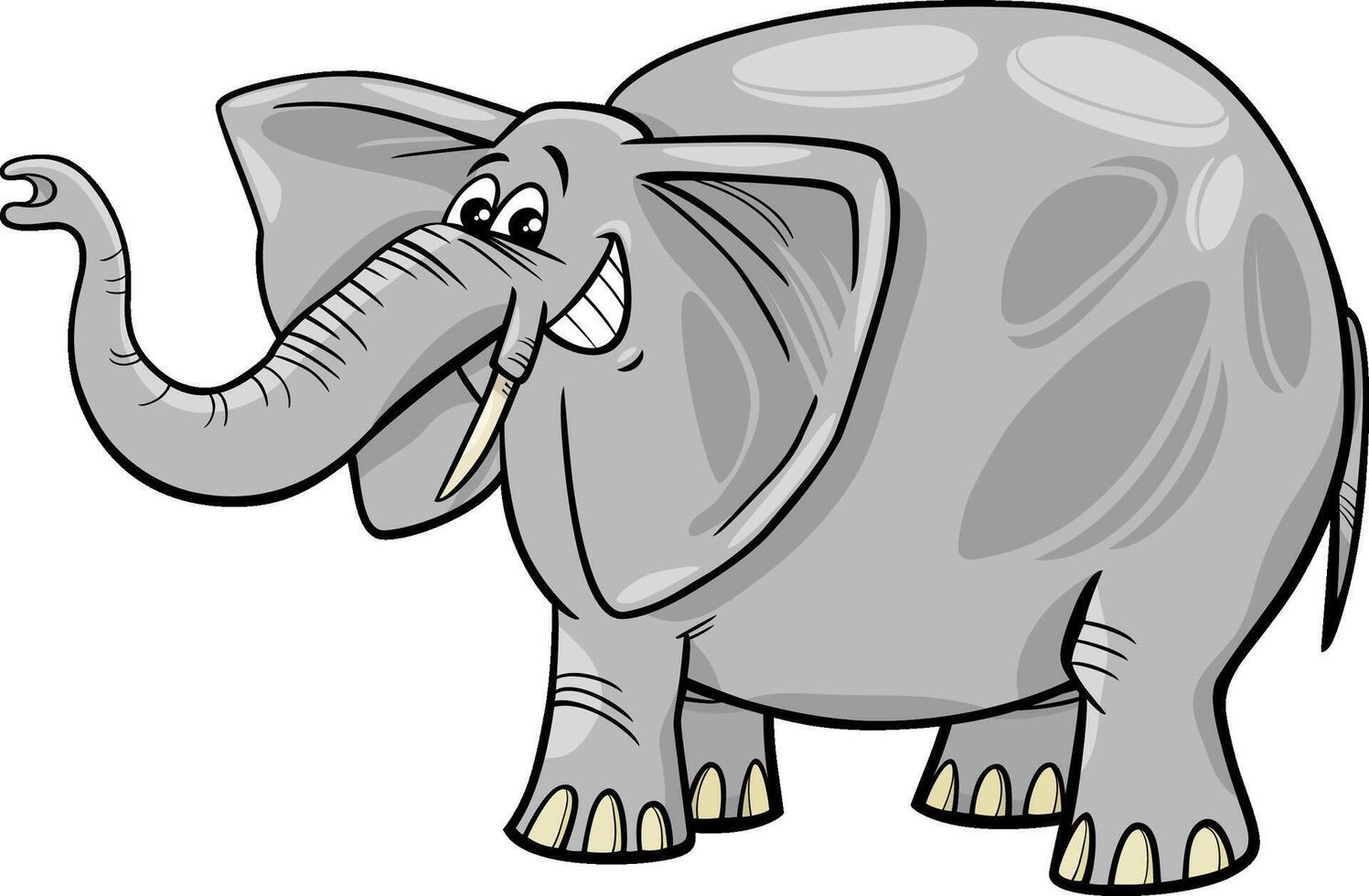 funny cartoon elephant funny wild animal character vector