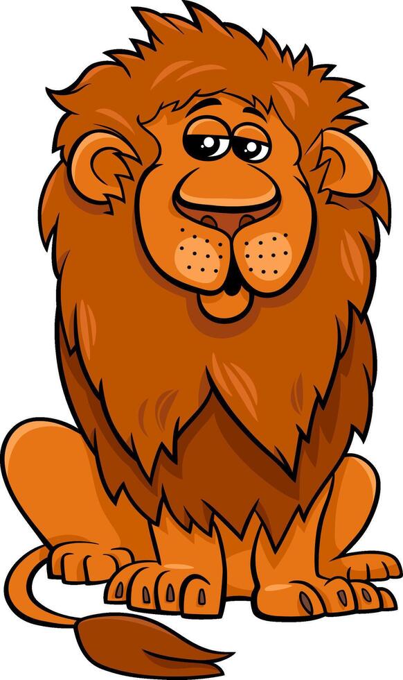 cartoon African lion wild animal character vector