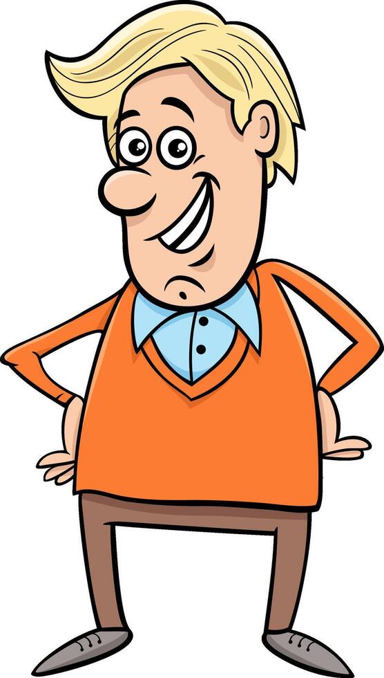 funny cartoon man or guy character vector