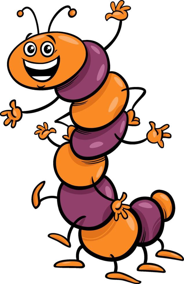 cartoon caterpillar insect animal character vector