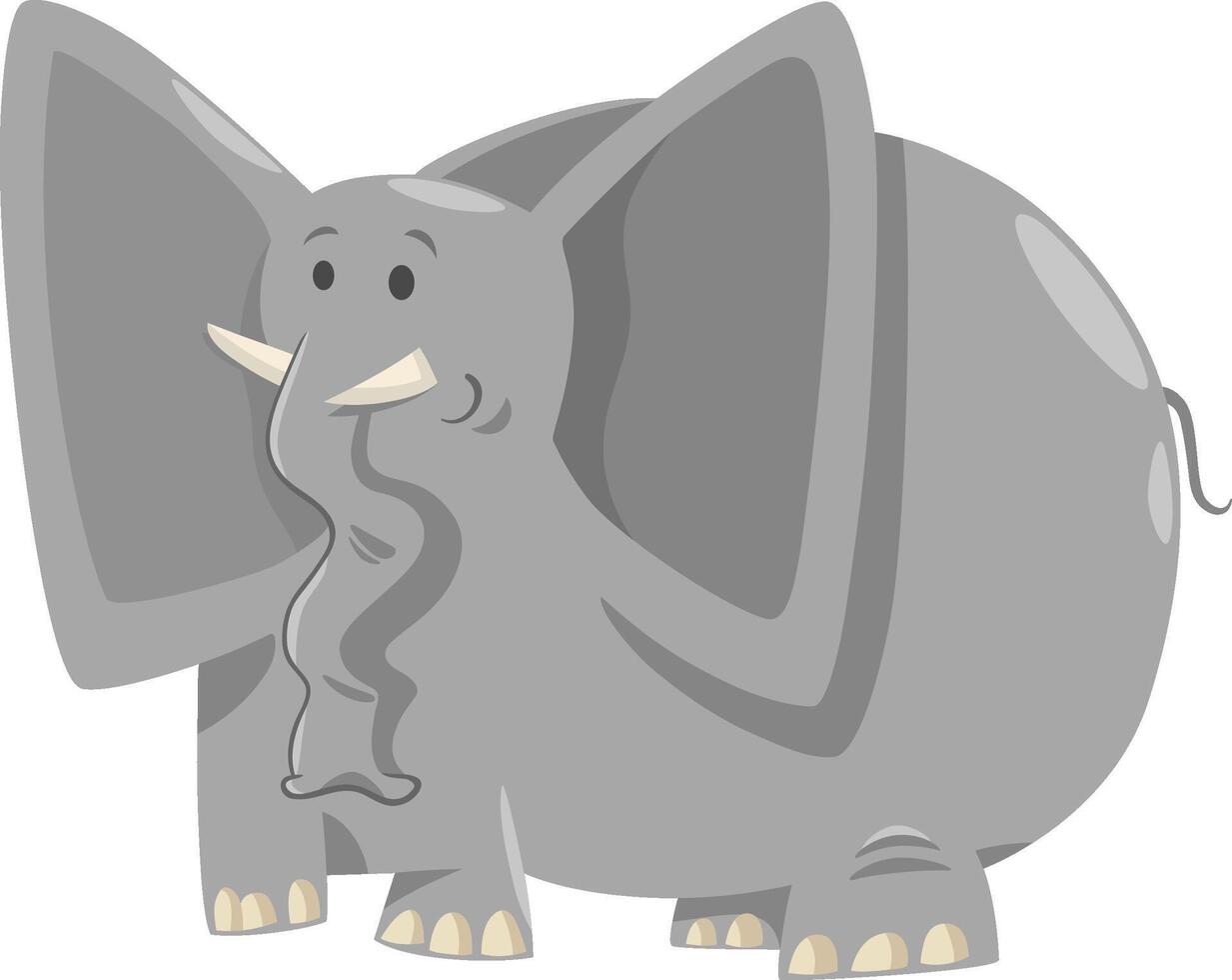 funny cartoon African elephant wild animal character vector