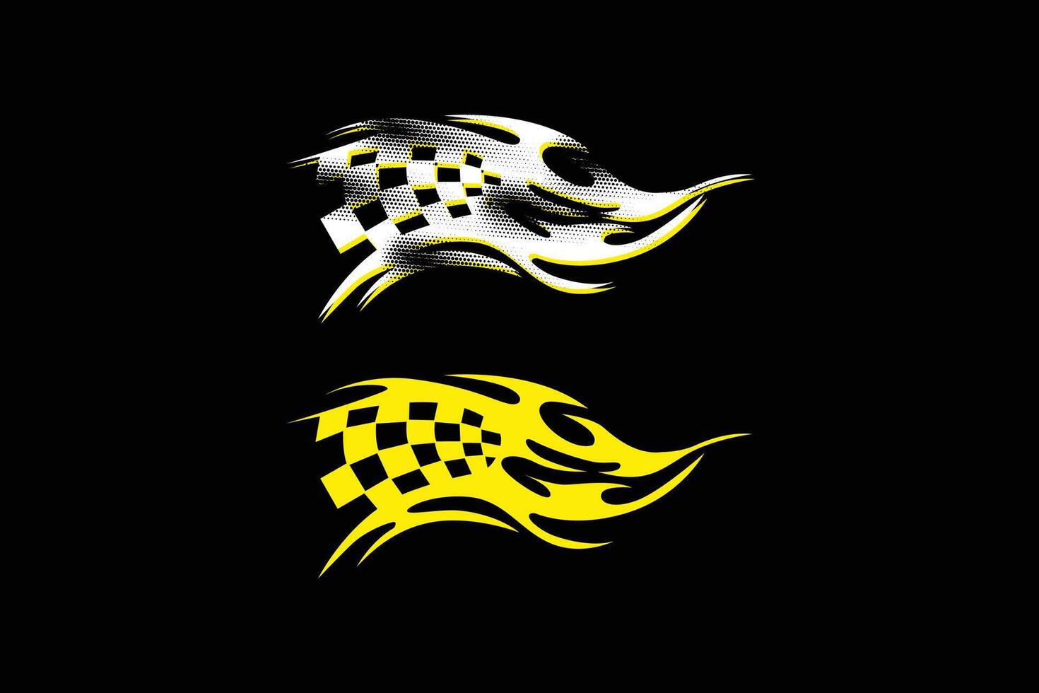 Fire racing flag with grunge vector