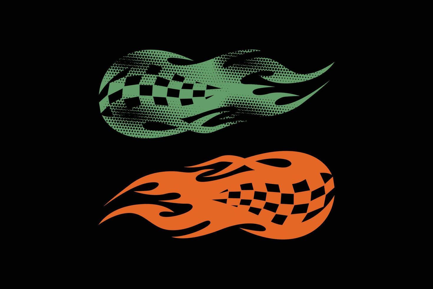 Green and red racing flag vector