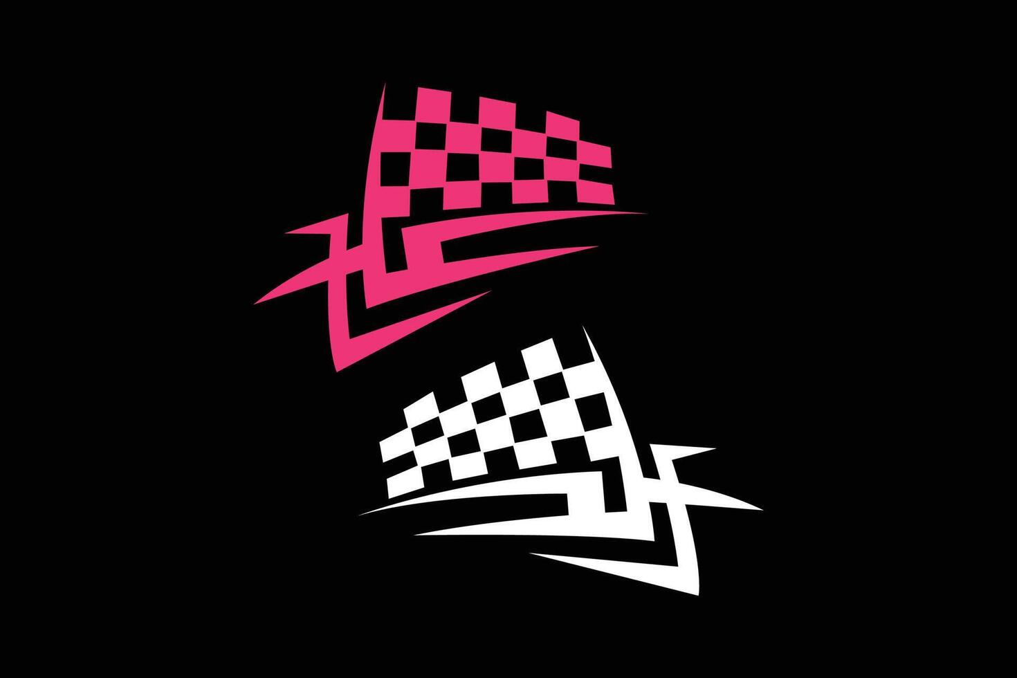 Racing flag with fire effect vector