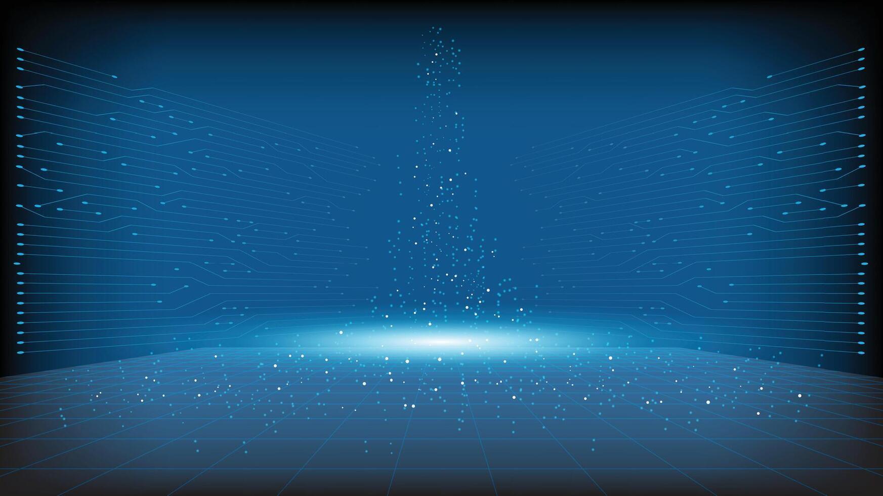 Abstract technology background Hi-tech communication concept, technology, digital business, innovation, science fiction scene illustration with copy-space vector