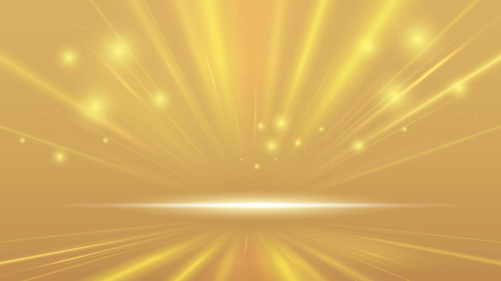 Gold luxury stage scene background abstract geometric shapes glitter light design wallpaper.Realistic layer elegant futuristic glossy light.Cover layout template. vector