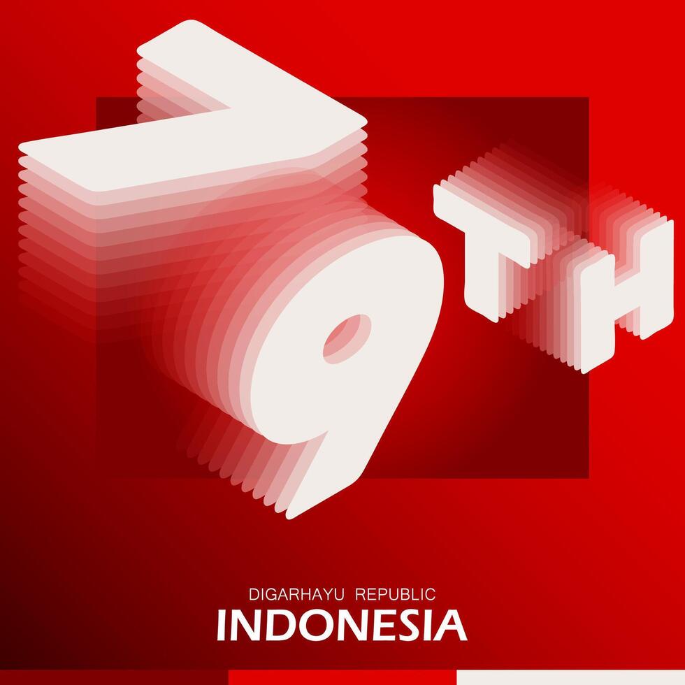 Illustration of a 3D 79 in white with a red stripe vector