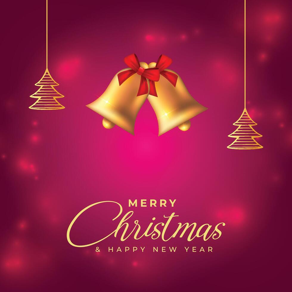 Christmas Background with Cute Bells and Elements vector