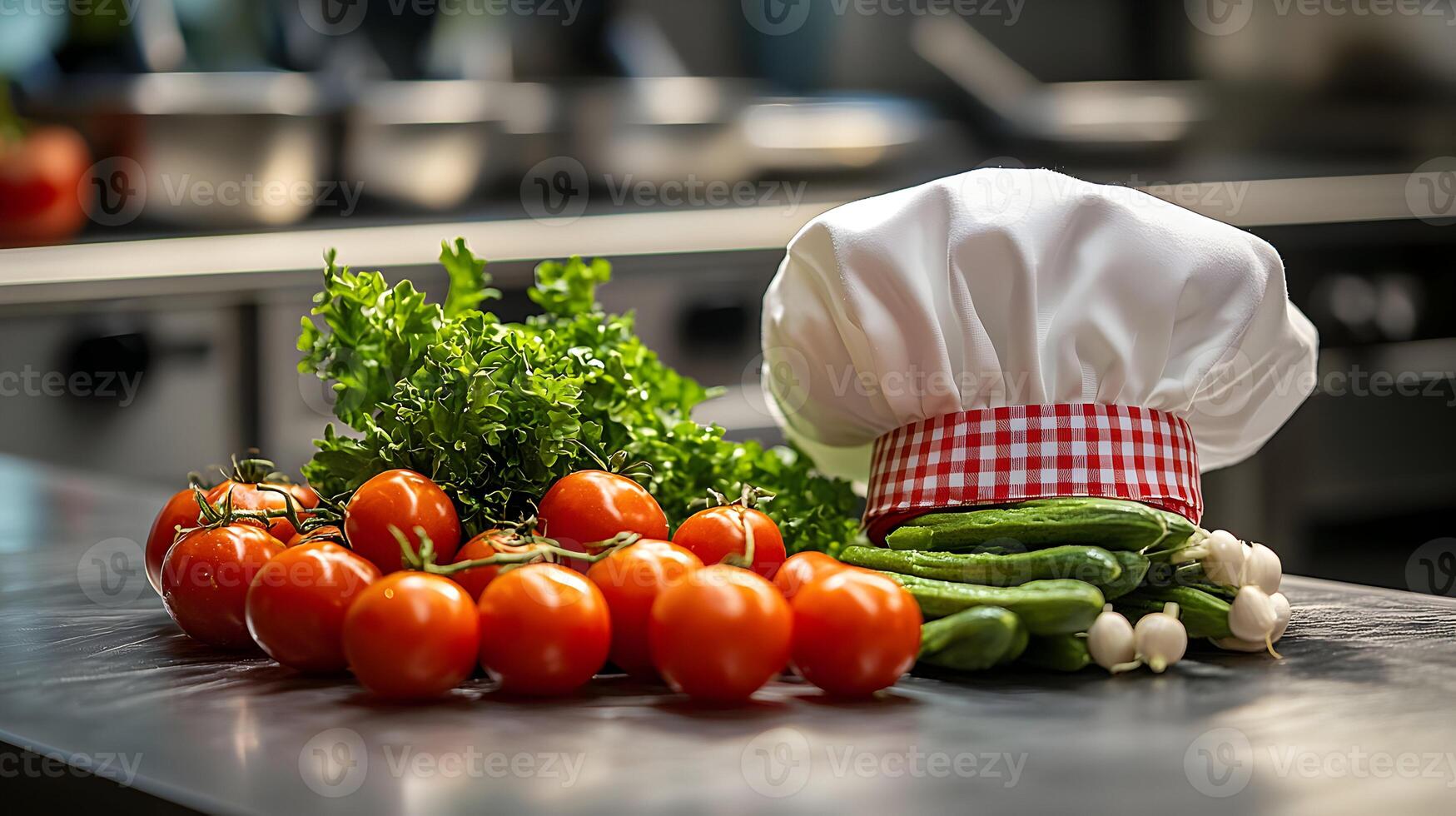 A chef hat on a counter photo