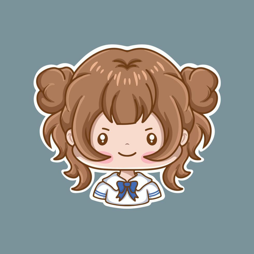 cute little girl cartoon character illustration design vector