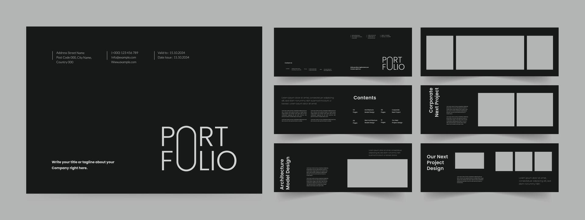 Landscape Architecture Portfolio Template, Portfolio Layout, Architecture Portfolio, Architecture Brochure Template vector