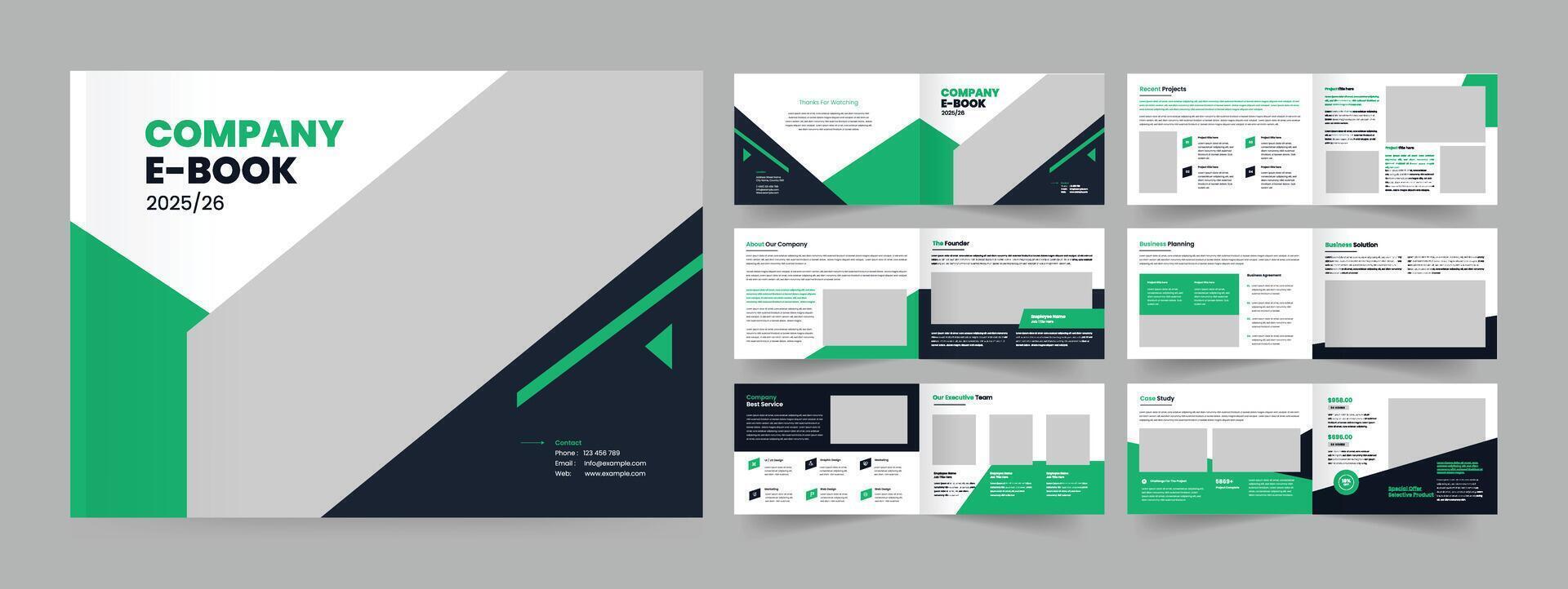 Company ebook design landscape ebook template vector