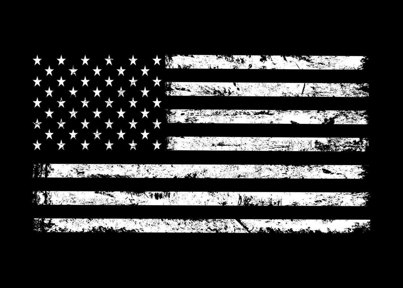 USA Distressed Flag. White American Grunge Flag Design, Distressed US symbol, United States flag Illustration for Celebration Holiday 4 of July. vector
