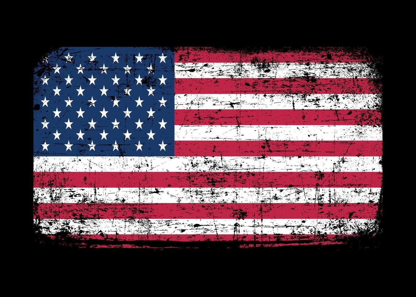 USA Grunge Vintage Flag Design. American Distressed Flag. vector