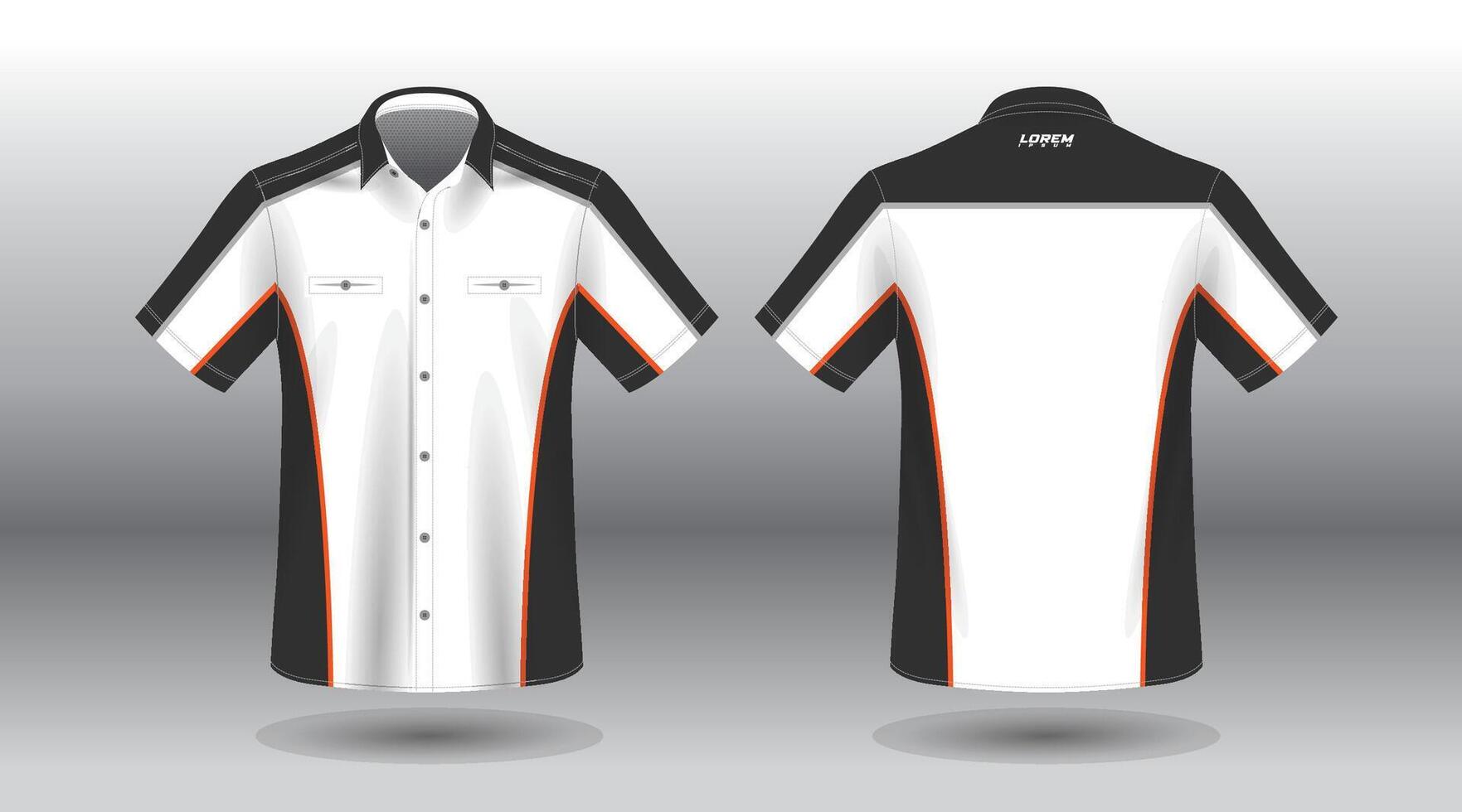 short sleeve work shirt design template vector